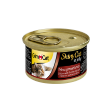 کنسرو جیمکت مدل ShinyCat با طعم مرغ و میگو و مالت ( chicken with Shrimps & malt) 70 گرمی