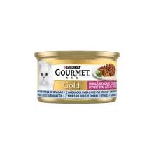 کنسرو گربه گورمت با طعم ماهی و اسفناج (Gourmet Gold pate Fish & spinach)