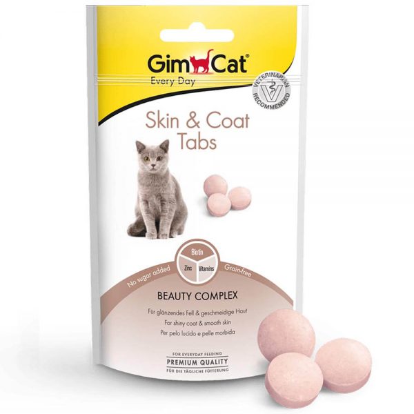 قرص مکمل پوست و مو گربه جیم کت مدل(Gimcat Skin & Coat Tabs)