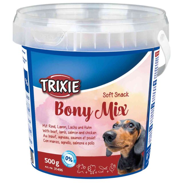 تشویقی سطلی  نرم سگ تریکسی مدل میکس استخوان (Soft Snack Bony Mix) کد – 31496