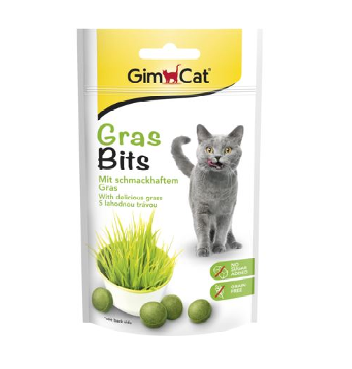 تشویقی توپی گربه جیم کت با طعم علف گربه( Gimcat gras bits)